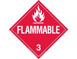 Flammable 3 Sign, 10.75" H x 10.75" W x 0.1" D, Fiberglass