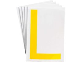 ToughStripe® Floor Marking Polyester 8 in Label Letter L Yellow 20/PK