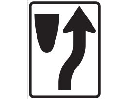 Keep Right Sign, 24" H x 18" W x 0.090" D, Aluminum