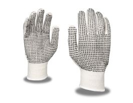 13-GAUGE LIGHTWEIGHT, Natural, POLY/COTTON MACHINE KNIT, 2-SIDE PVC DOTS LG