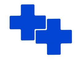 ToughStripe® Floor Marking Tape Cross-Shaped Center Marks -  Polyester, Solid Color, Blue, 3" x 8"