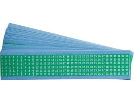 Consecutive Numbers  Wire Markers Vinyl Cloth, 1 to 33 White on Green 825 Total