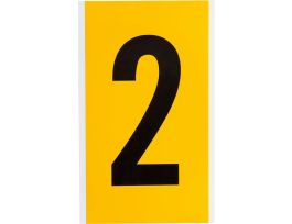 Outdoor Vinyl 6 in Black on Yellow Numbers 2 Card