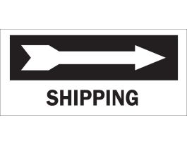 Shipping Sign, 6.5" H x 14" W x 0.1" D, Fiberglass, Arrow Direction: Right