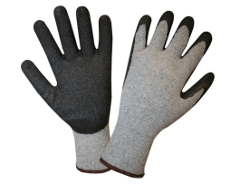 10-GAUGE, GRAY RECYCLED FIBER SHELL, BLACK LATEX PALM COATING