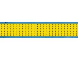 Consecutive Letters Wire Markers  Vinyl Cloth, A to Z Black on Yellow 1300 Total