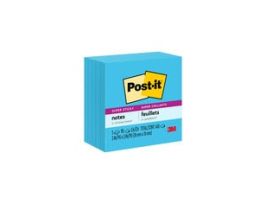 Post-it® Super Sticky Notes 654-5SSBE, 3 in x 3 in (76 mm x 76 mm), Electric Blue