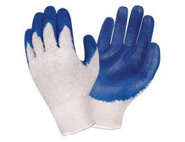 ECONOMY, 10-GAUGE, Natural MACHINE KNIT, BLUE SMOOTH LATEX PALM COATING