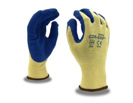 COR-GRIP™, 10-GAUGE, YELLOW POLY/COTTON SHELL, BLUE LATEX PALM COATING