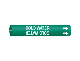 Cold Water Pipe Marker, 0.875" H x 0.875" W, Fits Pipes 1.5" Dia. Thru 2.375" Dia.