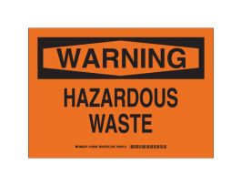 WARNING Hazardous Waste Sign, 10" H x 14" W x 0.035" D, Aluminum