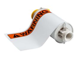 All Weather Permanent Adhesive Vinyl Labels for BBP85 Printer - 7" x 10" ANSI WARNING Header
