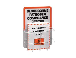 Blood borne Pathogen Compliance Center, Backboard Color: Black/Orange on White