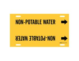 Non-Potable Water Pipe Marker, 8" H x 16" W, Fits Pipes 6" Dia. Thru 7.875" Dia.