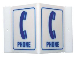 V Phone Sign, 6" H x 9" W x 4" D, Acrylic