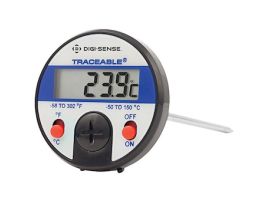 Traceable Jumbo-Display Thermometer with Piercing-Tip Probe and Calibration;1C accuracy