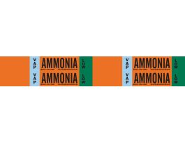 VAP AMMONIA LOW Pipe Marker, 1.125" H x 7" W, Card of 4 Each, Fits Pipes 0.75" Dia. Thru 2.375" Dia.