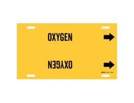 OXYGEN Pipe Marker, 10" H x 24" W, Fits Pipes 8" Dia. Thru 9.875" Dia.