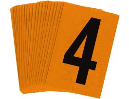 BradyLite 1 in Reflective Numbers Black on Orange, 4 25/PK