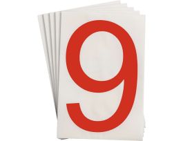 ToughStripe® Floor Marking Polyester 8 in Label Number 9 Red 20/PK