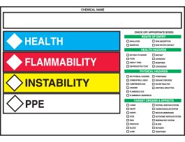 HMCIS Safety Label, HMCIS Target Organ, 3.5" X 5", Adhesive-Poly Sheet