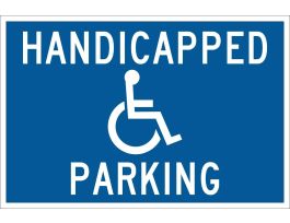 Handicapped Parking Sign, 12" H x 18" W x .035" D, Aluminum