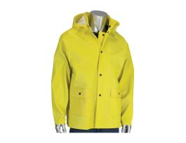 Rain Suit .65mm Ribbed PVC/Poly, Jacket/Hood and Bib Overall, Yel