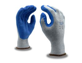 COR-GRIP PRO™ PREMIUM COATED LATEX, 10-GAUGE GRAY POLY/COTTON SHELL, BLUE LATEX PALM COATING