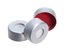 Silver Aluminum Crimp Cap, 13 mm Dia., Silicone/PTFE Septum; 1000/pk