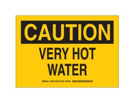 CAUTION Very Hot Water Sign, 10" H x 14" W x 0.006" D, Polyester
