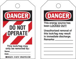 Tags DO NOT OPERATE THIS LOCK MAY ONLY BE REMOVED BY Polypropylene 5x3 10/PK