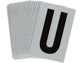 BradyLite 1 in Reflective Numbers Black on Silver, U 25/PK