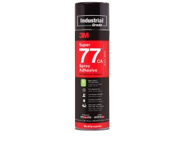 3M™ Super 77™ CA Multipurpose Spray Adhesive, Low VOC <25%, Clear, 24 fl oz (Net Wt 18.0 oz), 12 Can/Case
