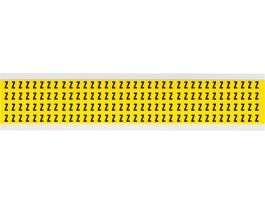 Repositionable Vinyl 0.25 in Black on Yellow, Letters Z Card of 144 Labels