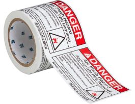 Arc Flash Labels - Self-Sticking Polyester, 3.5" H x 5" W x 0.006" D, Roll of 100 Labels, Black/Red on White