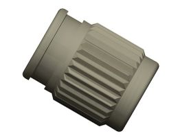 In-Line Connector, 1/4"-28 UNF(F) flat bottom, 1/8" OD tubing; 10/pk