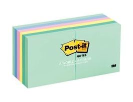 Post-it® Notes 654-AST, 3 in x 3 in (76 mm x 76 mm) Marseille colors