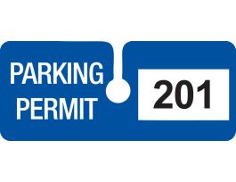 Rearview mirror hanging tags, Number Sequence 201 to 300, Blue