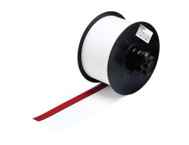 All Weather Permanent Adhesive Vinyl Label Tape with Red Header Stripe for MiniMark Printer - 2.25" x 100 ft L