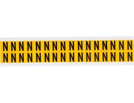 Outdoor Vinyl 0.625 in Black on Yellow Letters N Card of 32 Labels
