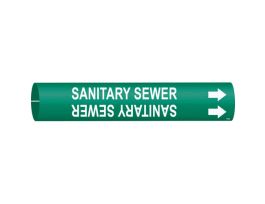 Sanitary Sewer Pipe Marker, 0.8125" H x 0.8125" W, Fits Pipes 0.75" Dia. Thru 1.375" Dia.