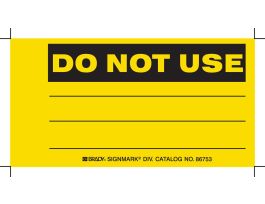 Do Not Operate Tags DO NOT USE Paper 3 x 5.75 Black on Yellow 100/PK