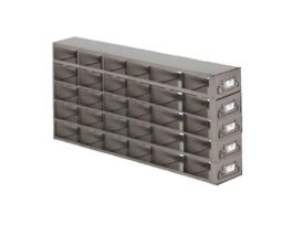 Upright Freezer Drawer Rack for Microtube Boxes with 2 7/16" Max Height, 6 x 5 Array