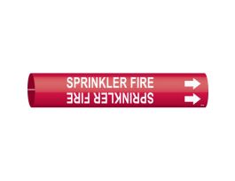 SPRINKLER FIRE Pipe Marker, Fits Pipes 1.5" Dia. Thru 2.375" Dia.
