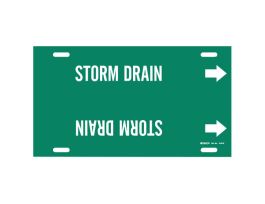 Storm Drain Pipe Marker, 10" H x 32" W, Fits Pipes 10" Dia. Thru 15" Dia.