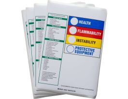 HEALTH FLAMMABILITY REACTIVITY PROTECTIVE EQUIPMENT Labels, 10" H x 7.25" W x 0.0038" D