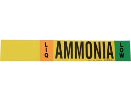 BLANK LIQ AMMONIA LOW Pipe Marker, 4" H x 24" W, Fits Pipes 8" Dia. or Larger