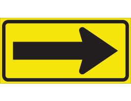 Right Arrow Sign, 12" H x 24" W x 0.090" D, Aluminum