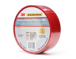 3M™ Outdoor Masking Poly Tape 5903, Red, 48 mm x 54.8 m, 7.5 mil, 24 Roll/Case, Individually Wrapped Conveniently Packaged