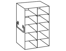 Upright Freezer Rack for 100-Place Slide Boxes, 2 x 5 Array